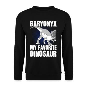 Prähistorischer Dinosaurier Dinosaurier - Unisex Pullover - Schwarz - Vorne - Alina (178cm) & Michal (187cm)