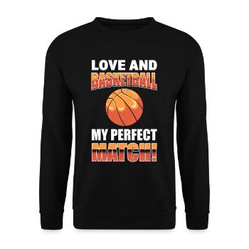 Basketball Silhouette Bball Spieler Trainer Sport - Unisex Pullover - Schwarz - Vorne - Alina (178cm) & Michal (187cm)