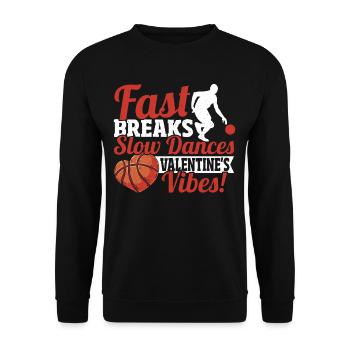 Couple de la Saint-Valentin de joueur de basket-ball - Sweat-shirt Unisexe - noir - Devant - Alina (178cm) & Michal (187cm)