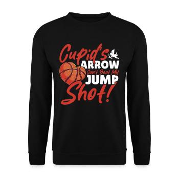 B Valentine’s Day Romantic Basketball Player - Unisex Sweatshirt - black - Front - Alina (178cm) & Michal (187cm)