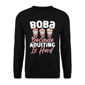 Tea latte Green Tea Iced Tea Boba Tea Merchandise - Unisex Sweatshirt - black - Front - Alina (178cm) & Michal (187cm)
