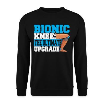 Knee Replacement Knee Surgery TKR Bionic Knee - Unisex Sweatshirt - black - Front - Alina (178cm) & Michal (187cm)