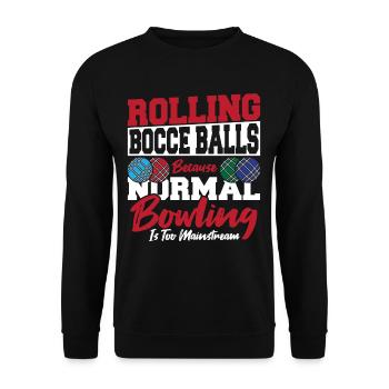 Bowling Athletic Bocce - Unisex Sweatshirt - black - Front - Alina (178cm) & Michal (187cm)