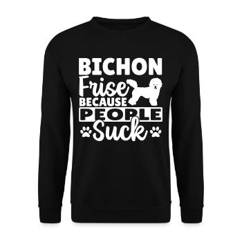 Bichon Frise Chien Amoureux des Chiens Bichon Frise - Sweat-shirt Unisexe - noir - Devant - Alina (178cm) & Michal (187cm)
