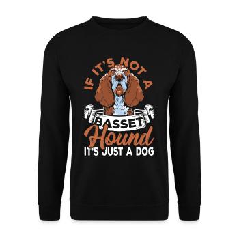 Hundeliebhaber Basset Hound Hundeduft Hound - Unisex Pullover - Schwarz - Vorne - Alina (178cm) & Michal (187cm)