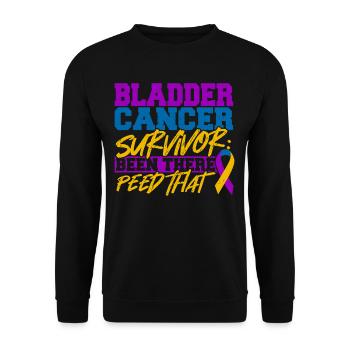 Bladder Cancer Survivor Ribbon Chemo Fight for Dad - Unisex Sweatshirt - black - Front - Alina (178cm) & Michal (187cm)