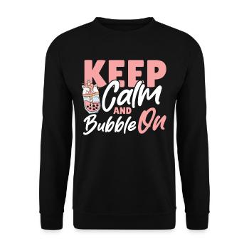 Boba Tea Green Tea Matcha - Unisex Sweatshirt - black - Front - Alina (178cm) & Michal (187cm)