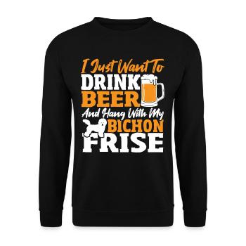 Bichon Tenerife Bichon Frise Chien Propriétaire - Sweat-shirt Unisexe - noir - Devant - Alina (178cm) & Michal (187cm)