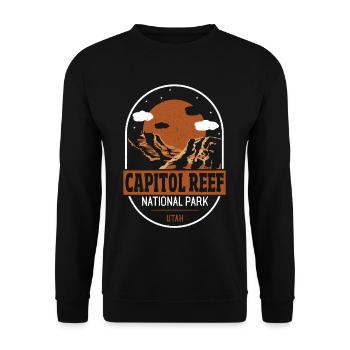 Natur Camping Wandern Capitol Reef National Park - Unisex Pullover - Schwarz - Vorne - Alina (178cm) & Michal (187cm)