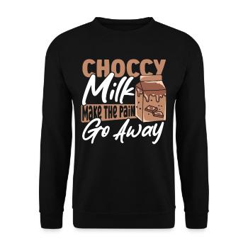 Choccy Milk Milchmischung I Heart Chocolate Milk - Unisex Pullover - Schwarz - Vorne - Alina (178cm) & Michal (187cm)