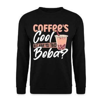Schwarzer Tee Matcha Boba Boba Tee Merchandise - Unisex Pullover - Schwarz - Vorne - Alina (178cm) & Michal (187cm)