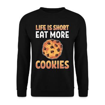 Bäckerei Plätzchen Kostüm Chocolate Chip Lovers - Unisex Pullover - Schwarz - Vorne - Alina (178cm) & Michal (187cm)