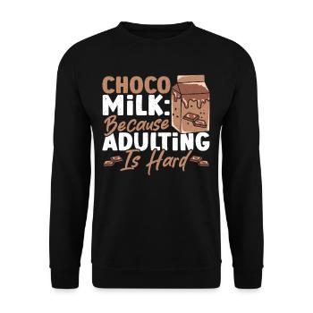Cocoa Drink Chocolate Powder Dairy - Unisex Sweatshirt - black - Front - Alina (178cm) & Michal (187cm)