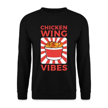 Hähnchen Barbecue Buffalo Wings BBQ Chef I Love - Unisex Pullover - Schwarz - Vorne - Alina (178cm) & Michal (187cm)
