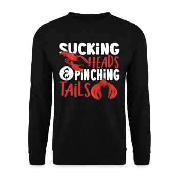 Cajun Food Crawfish Lover Crayfish Boil Crawfish - Unisex Sweatshirt - black - Front - Alina (178cm) & Michal (187cm)