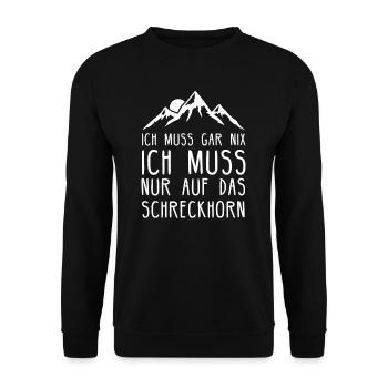 Schreckhorn I mountain in Switzerland for hikers - Unisex Sweatshirt - black - Front - Alina (178cm) & Michal (187cm)