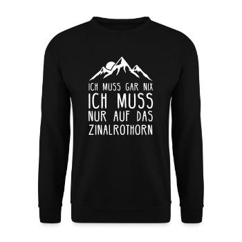 Zinalrothorn I Mountain in Switzerland for hikers - Unisex Sweatshirt - black - Front - Alina (178cm) & Michal (187cm)