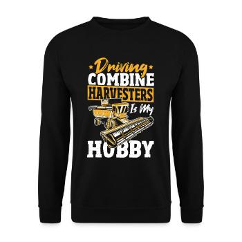 Farm Vehicle Gathering Combine Combine Harvester - Unisex Sweatshirt - black - Front - Alina (178cm) & Michal (187cm)