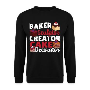 Pastry Chef Marzipan Decorator Cake Decorator - Unisex Sweatshirt - black - Front - Alina (178cm) & Michal (187cm)