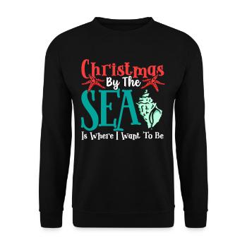 Christmas in July Hawaiian Funny Summer Xmas - Unisex Sweatshirt - black - Front - Alina (178cm) & Michal (187cm)
