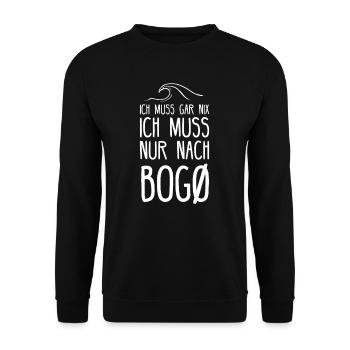 Bogo I dänische Insel Motiv für Dänen - Unisex Pullover - Schwarz - Vorne - Alina (178cm) & Michal (187cm)