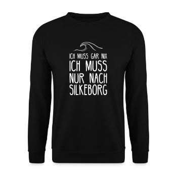 Silkeborg I dänisches Festland Motiv für Dänen - Unisex Pullover - Schwarz - Vorne - Alina (178cm) & Michal (187cm)