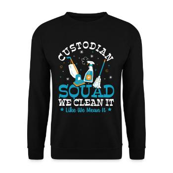 Custodian Housekeeping School Custodian - Unisex Sweatshirt - black - Front - Alina (178cm) & Michal (187cm)