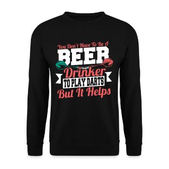 Dart-Throwing Throwing Sport Dart Player - Unisex Sweatshirt - black - Front - Alina (178cm) & Michal (187cm)