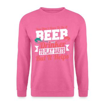 Dart-Werfen Wurfsport Dartspieler - Unisex Pullover - Pink - Vorne