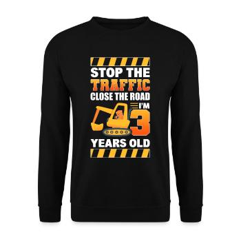 Grue d’excavatrice de construction - Sweat-shirt Unisexe - noir - Devant - Alina (178cm) & Michal (187cm)