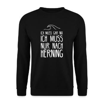 Herning I Danish mainland motif for Danes - Unisex Sweatshirt - black - Front - Alina (178cm) & Michal (187cm)