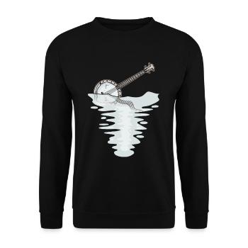 Banjo Musik Country Musik Banjospieler - Unisex Pullover - Schwarz - Vorne - Alina (178cm) & Michal (187cm)