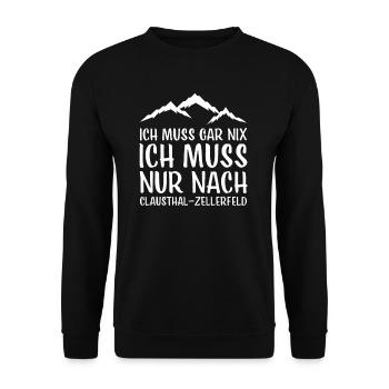 Clausthal Zellerfeld I Harz Brocken Brockenbahn - Unisex Sweatshirt - black - Front - Alina (178cm) & Michal (187cm)