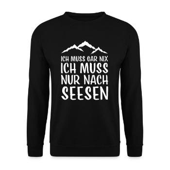 Seesen Harz Brocken Brockenbahn Walpurgis for - Unisex Sweatshirt - black - Front - Alina (178cm) & Michal (187cm)