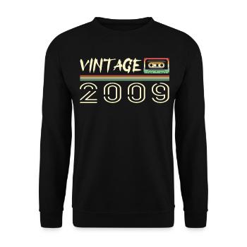 2009 Original 2009 Retro Birthday Gift 2009 - Unisex Sweatshirt - black - Front - Alina (178cm) & Michal (187cm)