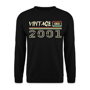 2001 Original 2001 Retro Geburtstagsgeschenk 2001 - Unisex Pullover - Schwarz - Vorne - Alina (178cm) & Michal (187cm)