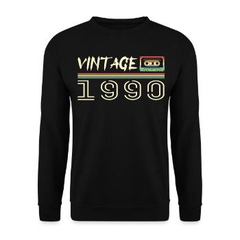 1990 Original 1990 Retro 1990 Geburtstagsgeschenk - Unisex Pullover - Schwarz - Vorne - Alina (178cm) & Michal (187cm)