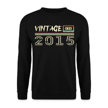 2015 Original 2015 Rétro Cadeau Anniversaire 2015 - Sweat-shirt Unisexe - noir - Devant - Alina (178cm) & Michal (187cm)