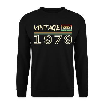 1979 Original 1979 Retro 1979 Birthday Gift - Unisex Sweatshirt - black - Front - Alina (178cm) & Michal (187cm)