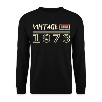 1973 Original 1973 Retro Geschenk Geburtstag 1973 - Unisex Pullover - Schwarz - Vorne - Alina (178cm) & Michal (187cm)