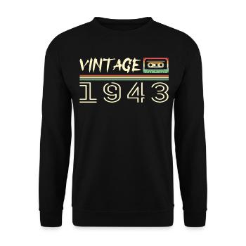 1943 Original 1943 Retro 1943 Geburtstagsgeschenk - Unisex Pullover - Schwarz - Vorne - Alina (178cm) & Michal (187cm)