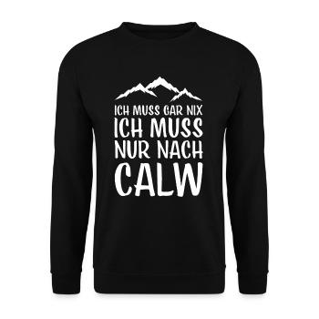 Calw I Schwarzwald Urlaub Motiv für Wäller - Unisex Pullover - Schwarz - Vorne - Alina (178cm) & Michal (187cm)