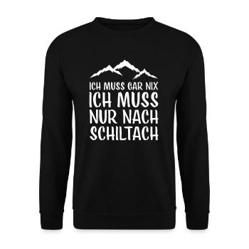 Schiltach I Schwarzwald Urlaub Motiv für Wäller - Unisex Pullover - Schwarz - Vorne - Alina (178cm) & Michal (187cm)