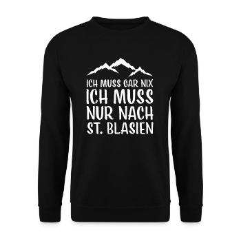 St. Blasien I Schwarzwald Urlaub Motiv für Wäller - Unisex Pullover - Schwarz - Vorne - Alina (178cm) & Michal (187cm)
