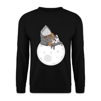 Astronaut Klavierspieler Kinder Musik Klavier - Unisex Pullover - Schwarz - Vorne - Alina (178cm) & Michal (187cm)