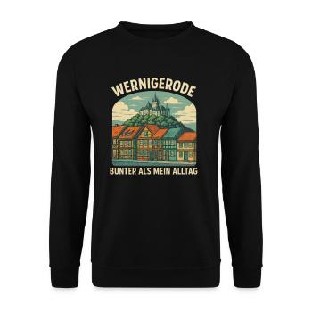 Harz I Brocken Brockenbahn Walpurgis Motiv für - Unisex Pullover - Schwarz - Vorne - Alina (178cm) & Michal (187cm)