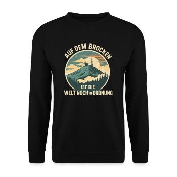 Harz I Brocken Brockenbahn Walpurgis Motiv für - Unisex Pullover - Schwarz - Vorne - Alina (178cm) & Michal (187cm)