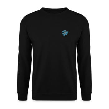 Embroidered daisy - Unisex Sweatshirt - black - Front - Alina (178cm) & Michal (187cm)