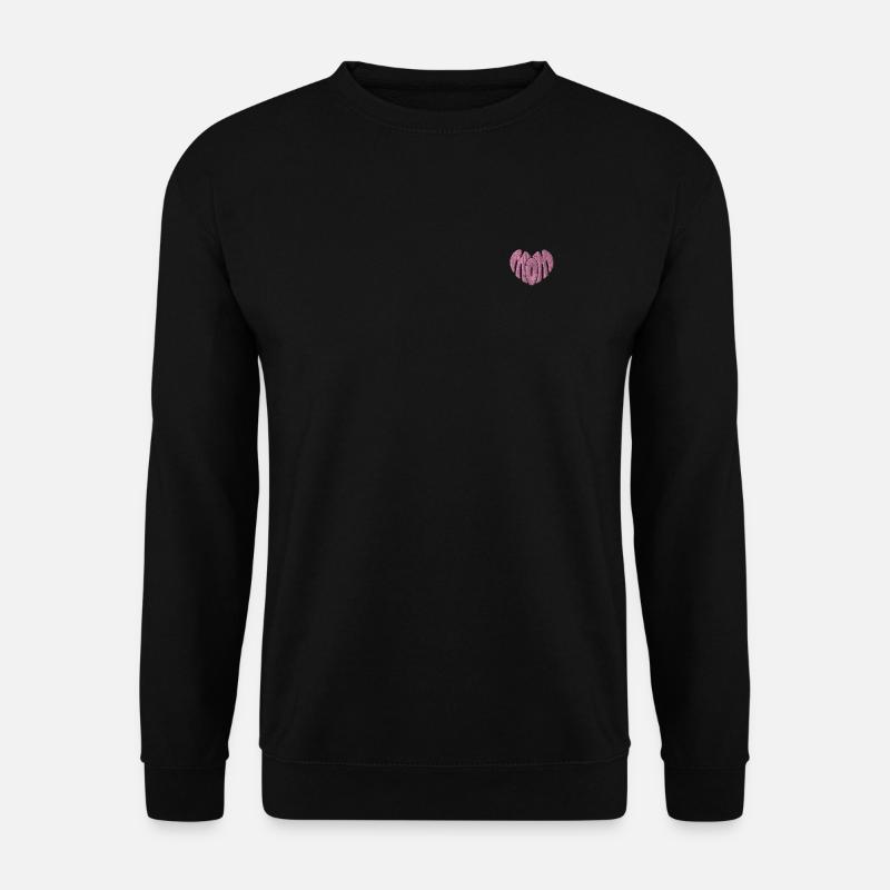 Corazón de mamá bordado rosa - Sudadera unisex - negro