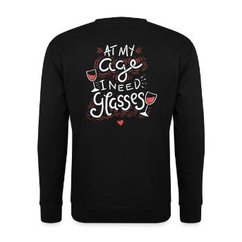 Wine Glass Sayings - Unisex Sweatshirt - black - Back - Alina (178cm)